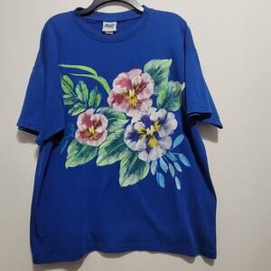 VTG Fast Fashion of California Hibiscus Hawaiian Flower Floral Graphic T-Shirt